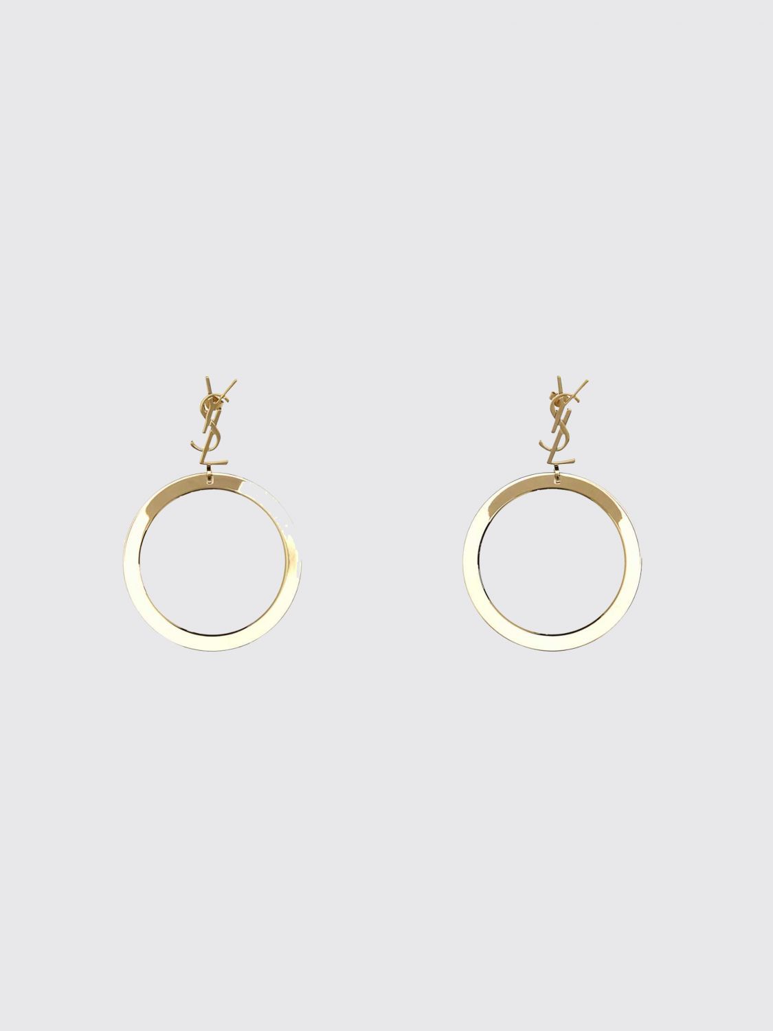 ysl monogram dangle earrings in gold-tone metal