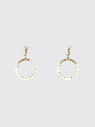 ysl monogram dangle earrings in gold-tone metal