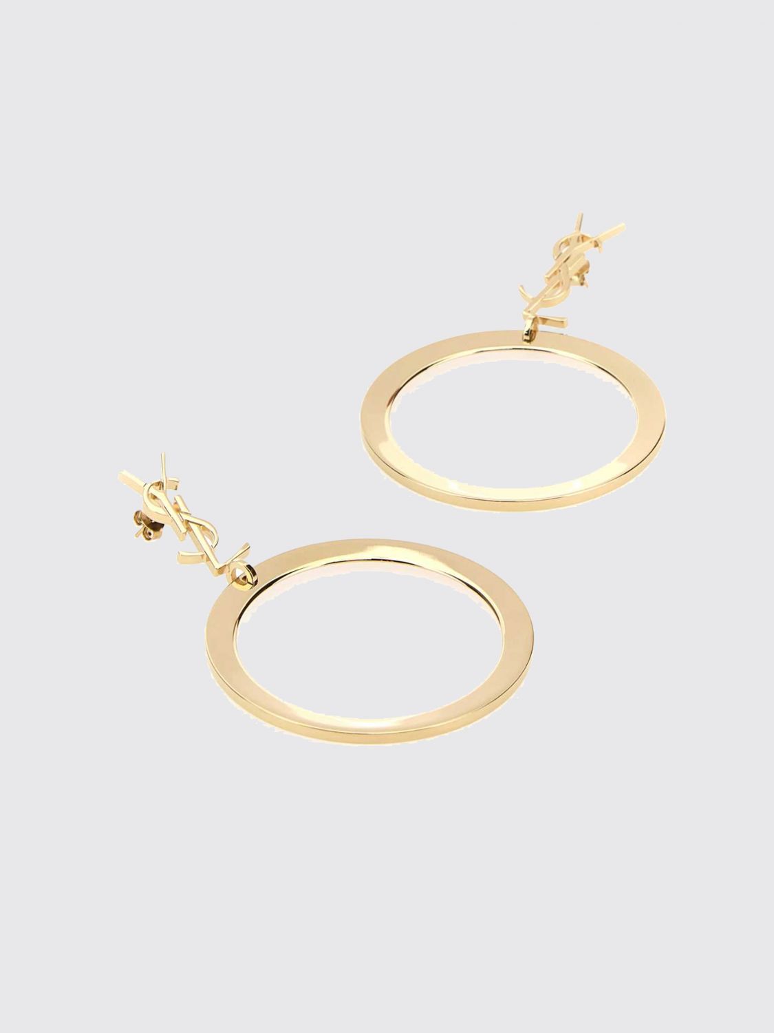 ysl monogram dangle earrings in gold-tone metal