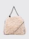 falabella vegan shearling handbag with double handle