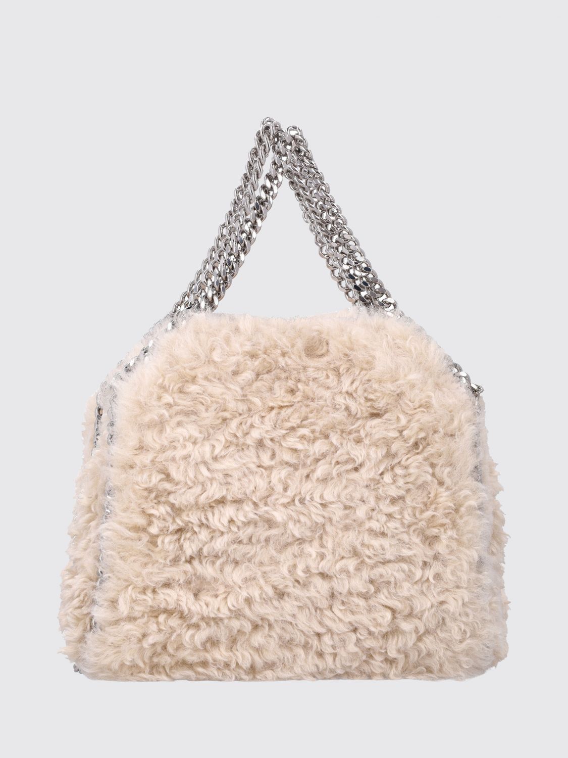 falabella vegan shearling handbag with double handle