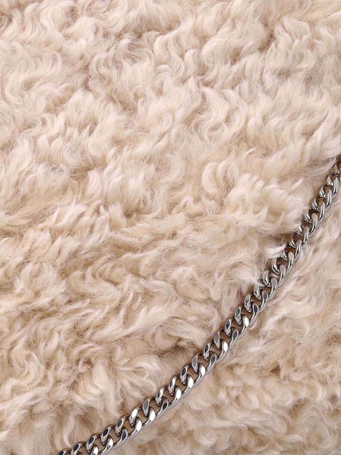 falabella vegan shearling handbag with double handle