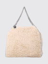 falabella tote bag in vegan shearling with chain handle