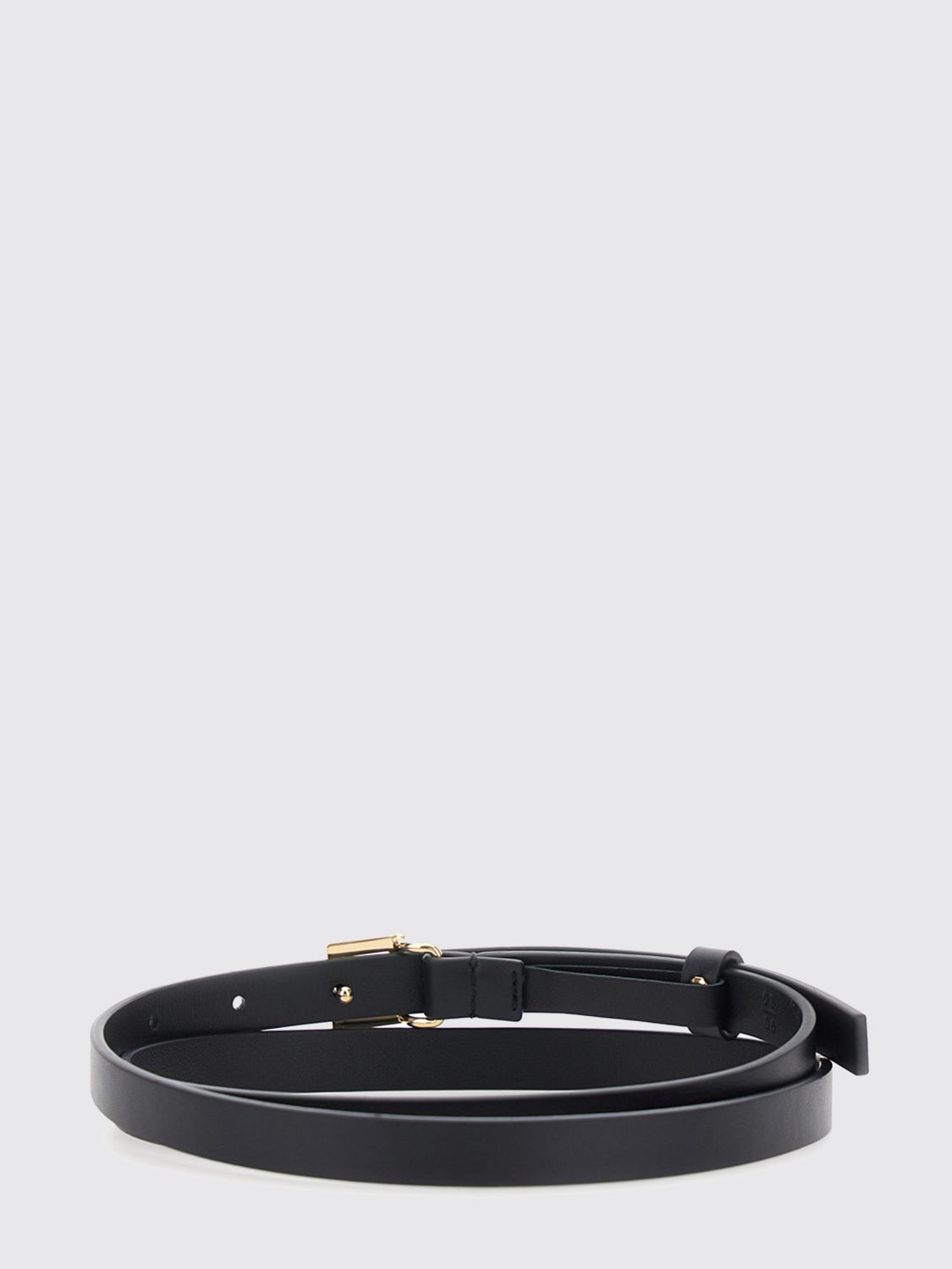 slim calfskin leather belt with ff monogram buckle
