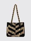 python print and chevron motif shoulder bag with vlogo