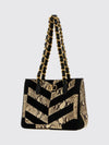 python print and chevron motif shoulder bag with vlogo