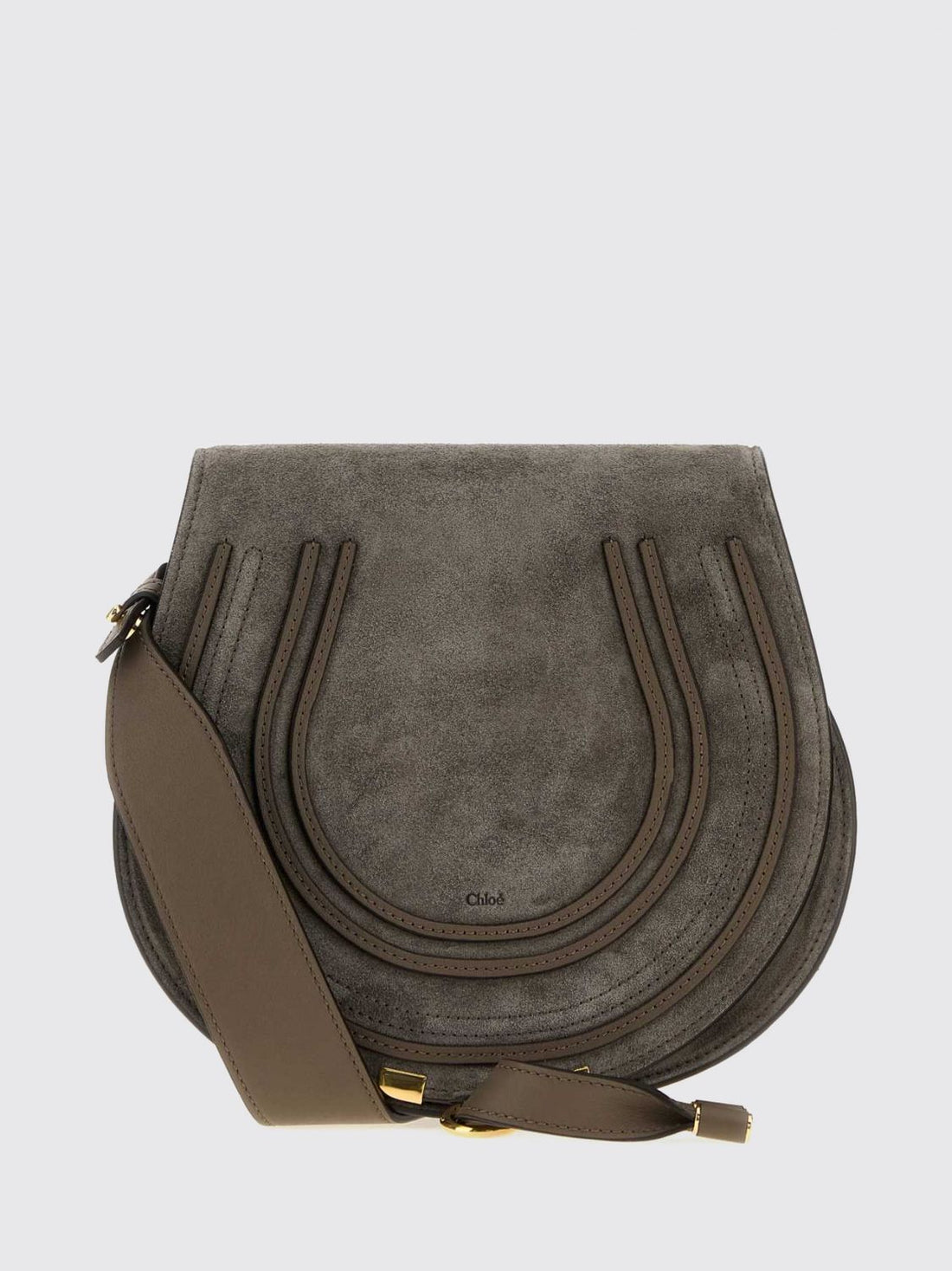 CHLOÉ OS marcie mini crossbody bag chloé in suede calfskin with flap closure