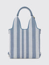 striped cotton handbag chloé with jacquard logo and leather handles