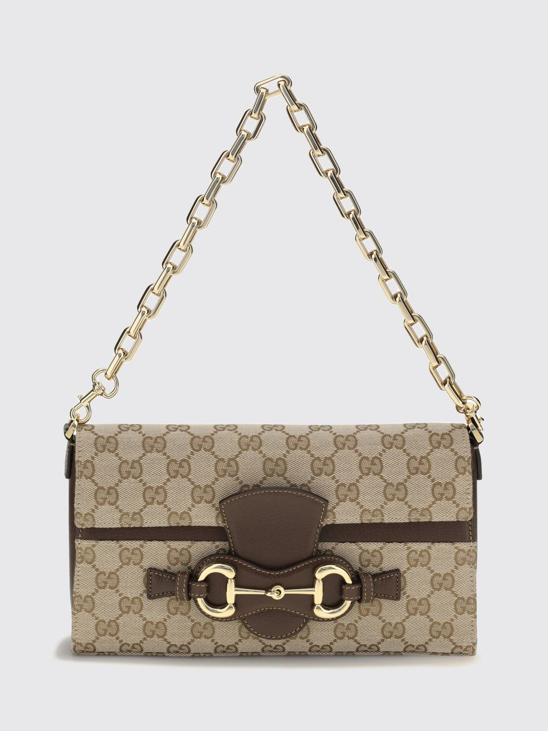 GUCCI OS gg monogram jacquard shoulder bag with horsebit detail