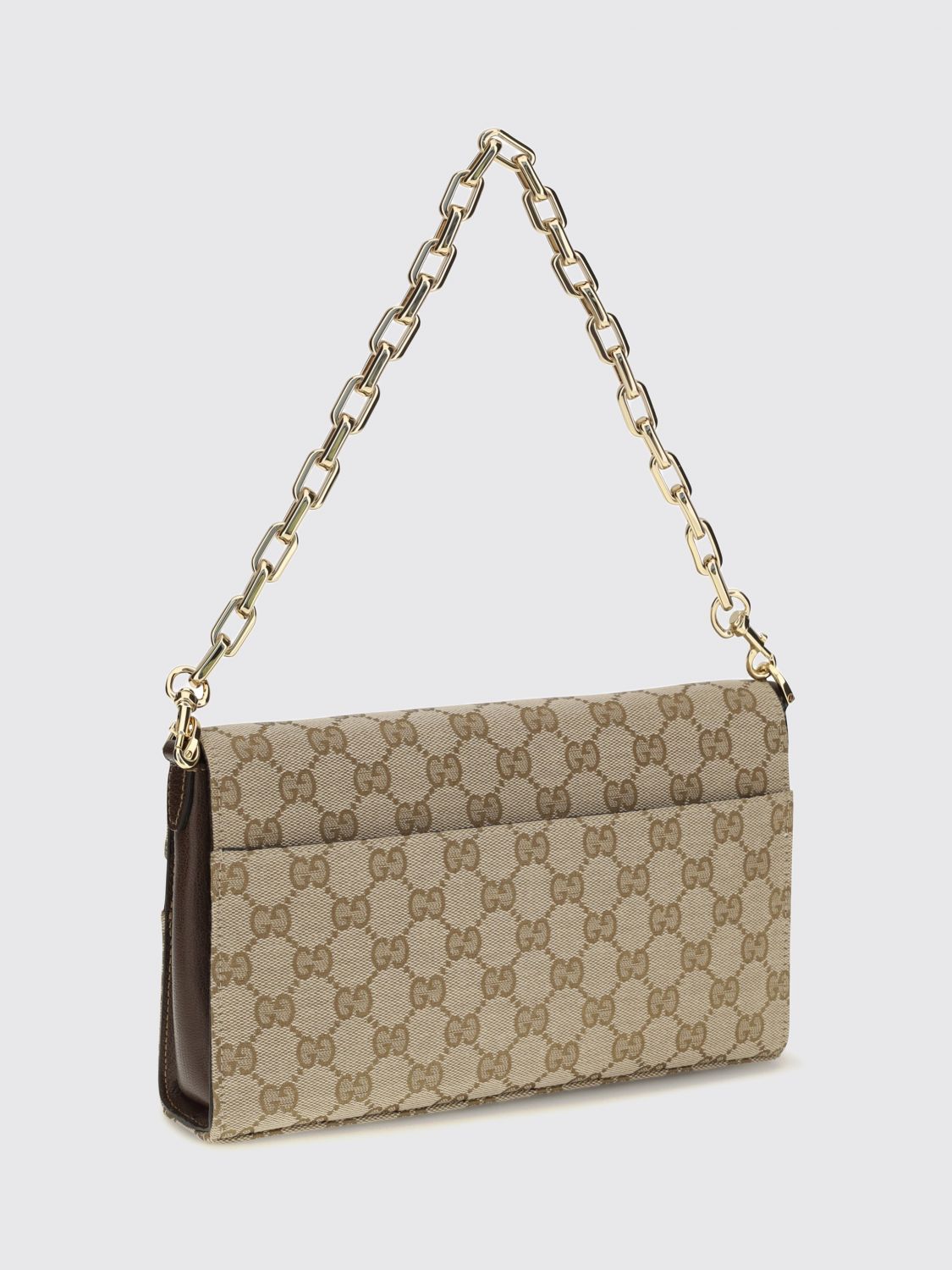 gg monogram jacquard shoulder bag with horsebit detail