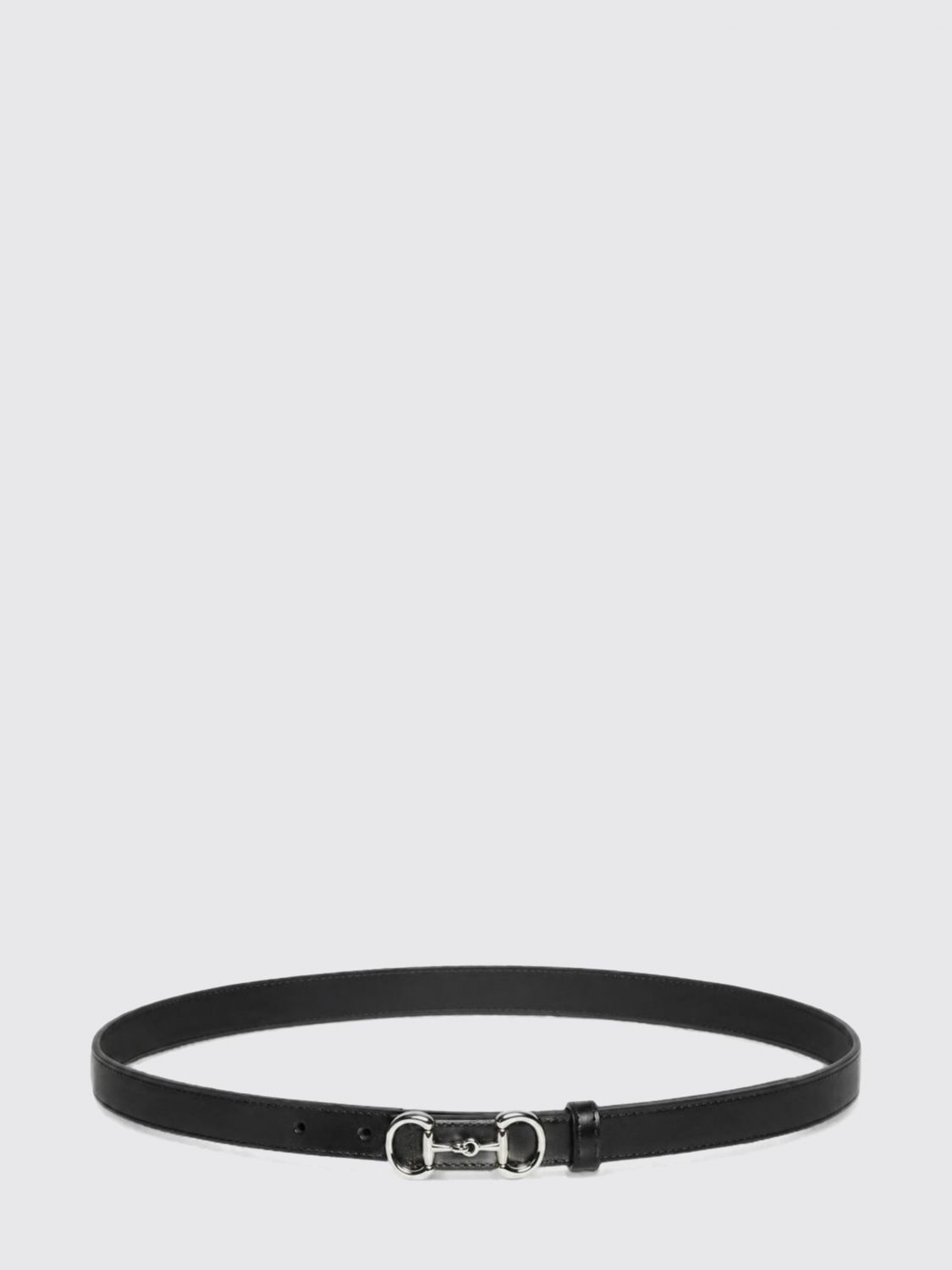smooth calfskin leather belt with horsebit detail and interlocking closure