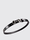 smooth calfskin leather belt with horsebit detail and interlocking closure