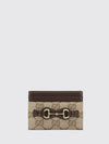 horsebit card holder in gg supreme fabric with four card slots