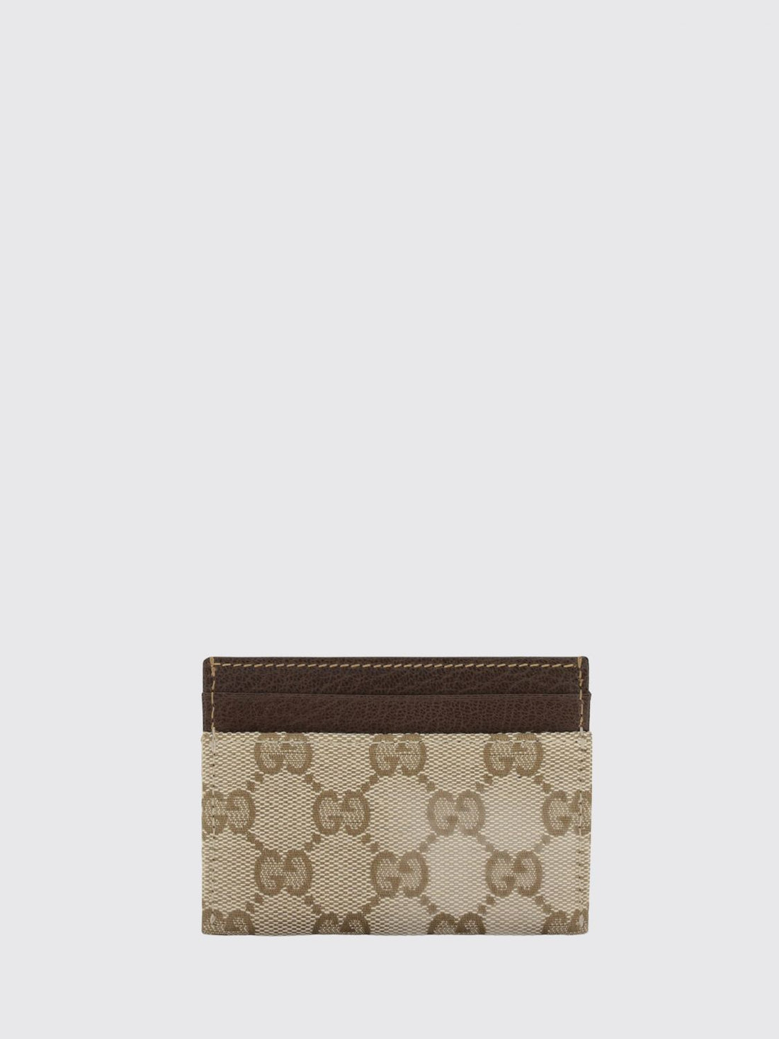 GUCCI OS horsebit card holder in gg supreme fabric with four card slots