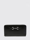 horsebit continental wallet in calfskin leather with zip closure