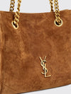 niki quilted suede shoulder bag with ysl logo
