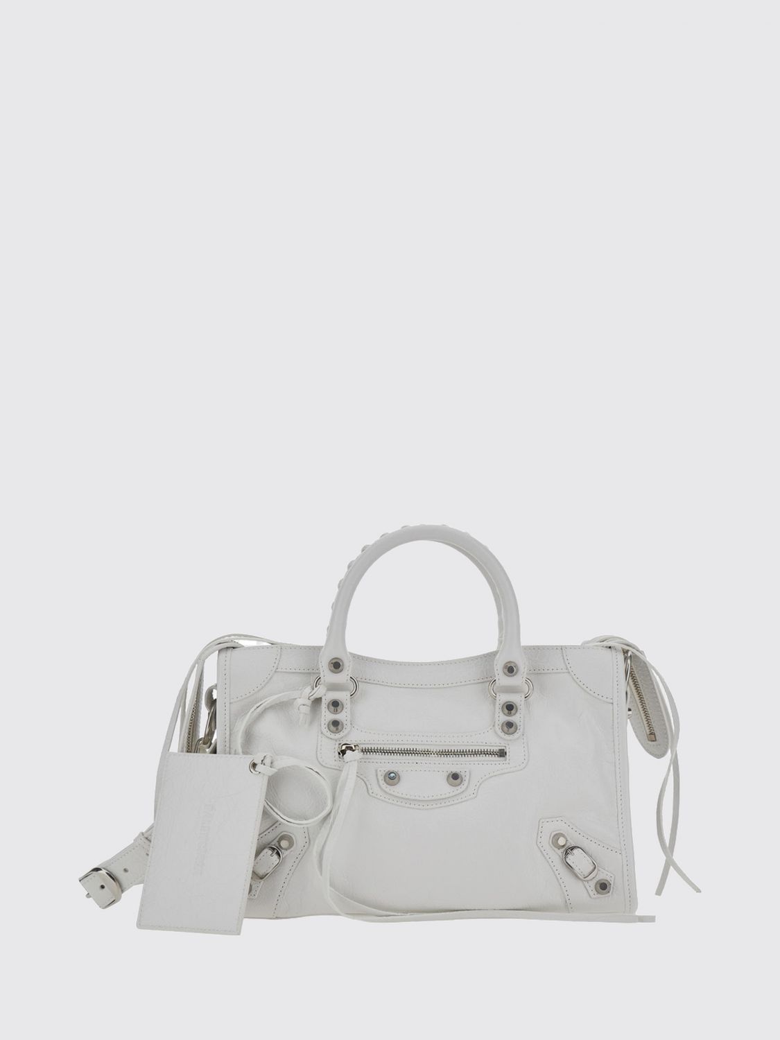 le city studded arena lambskin handbag with shoulder strap