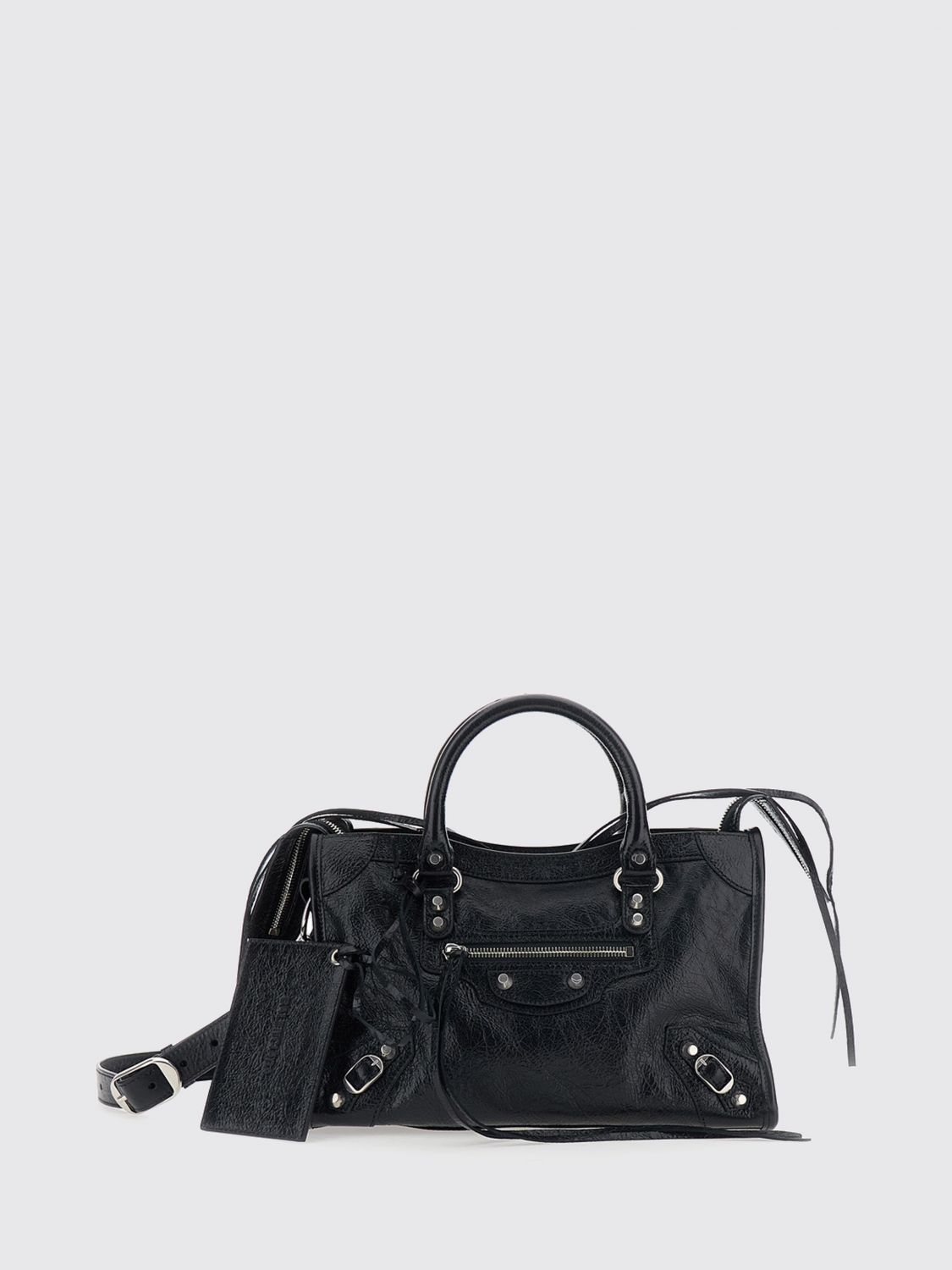le city studded arena lambskin handbag with shoulder strap