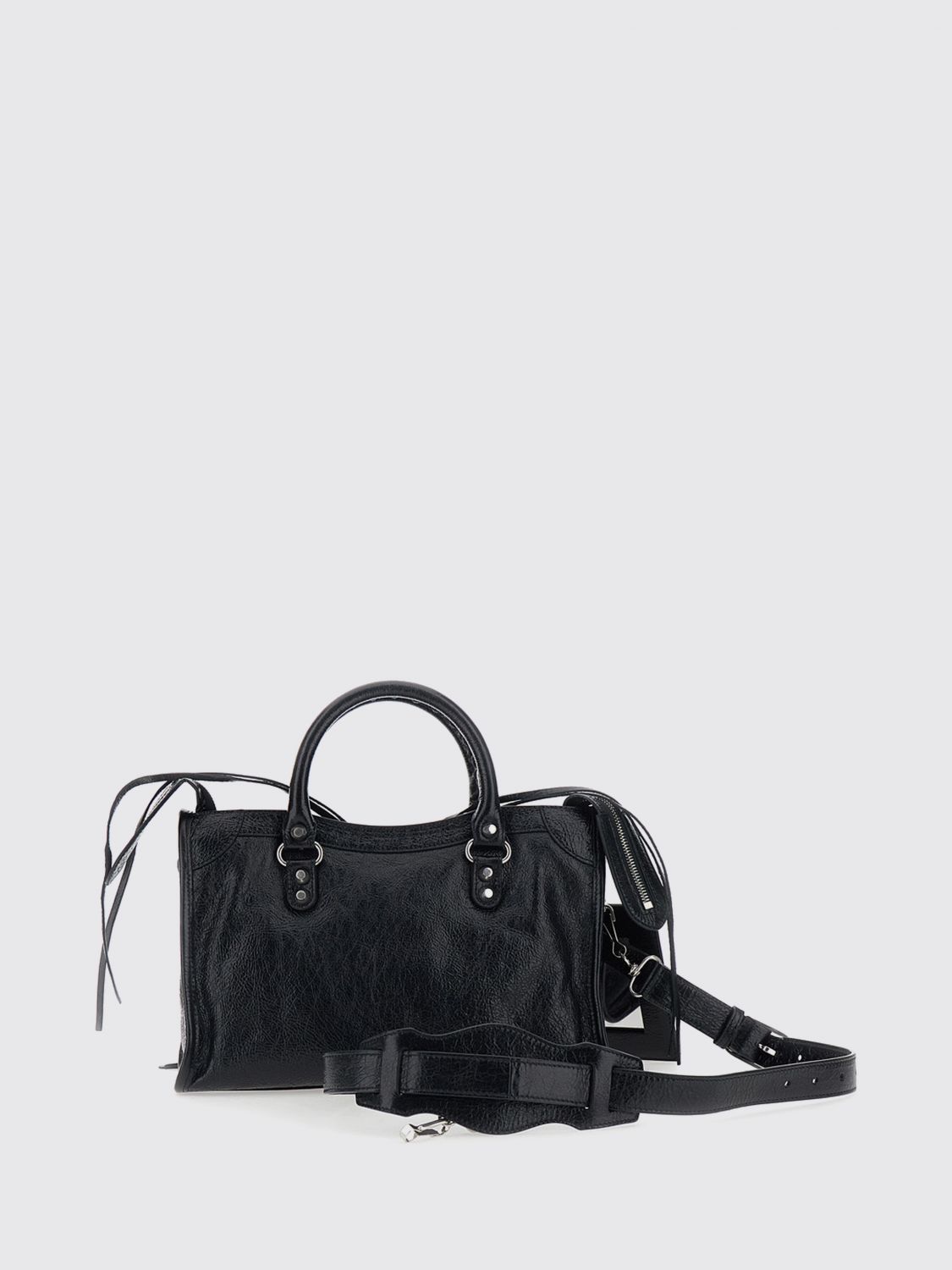 le city studded arena lambskin handbag with shoulder strap