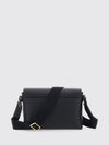note check coated cotton crossbody bag with leather details