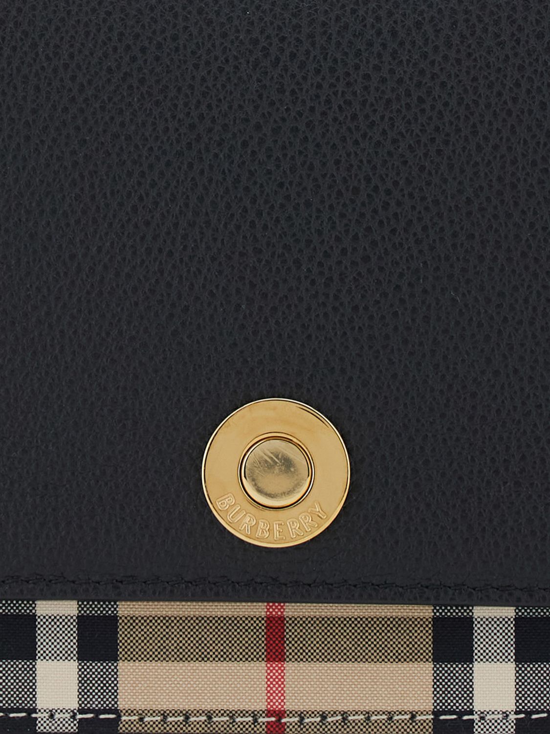 note check coated cotton crossbody bag with leather details