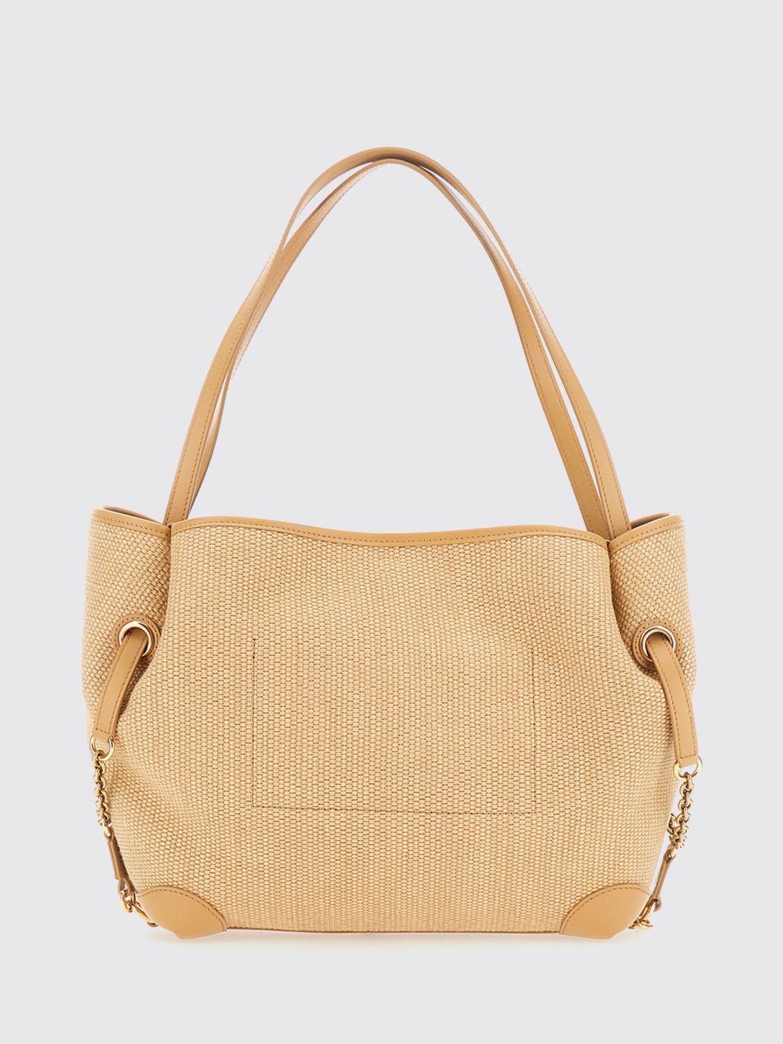 clover linen and cotton shoulder bag chloé with jacquard logo