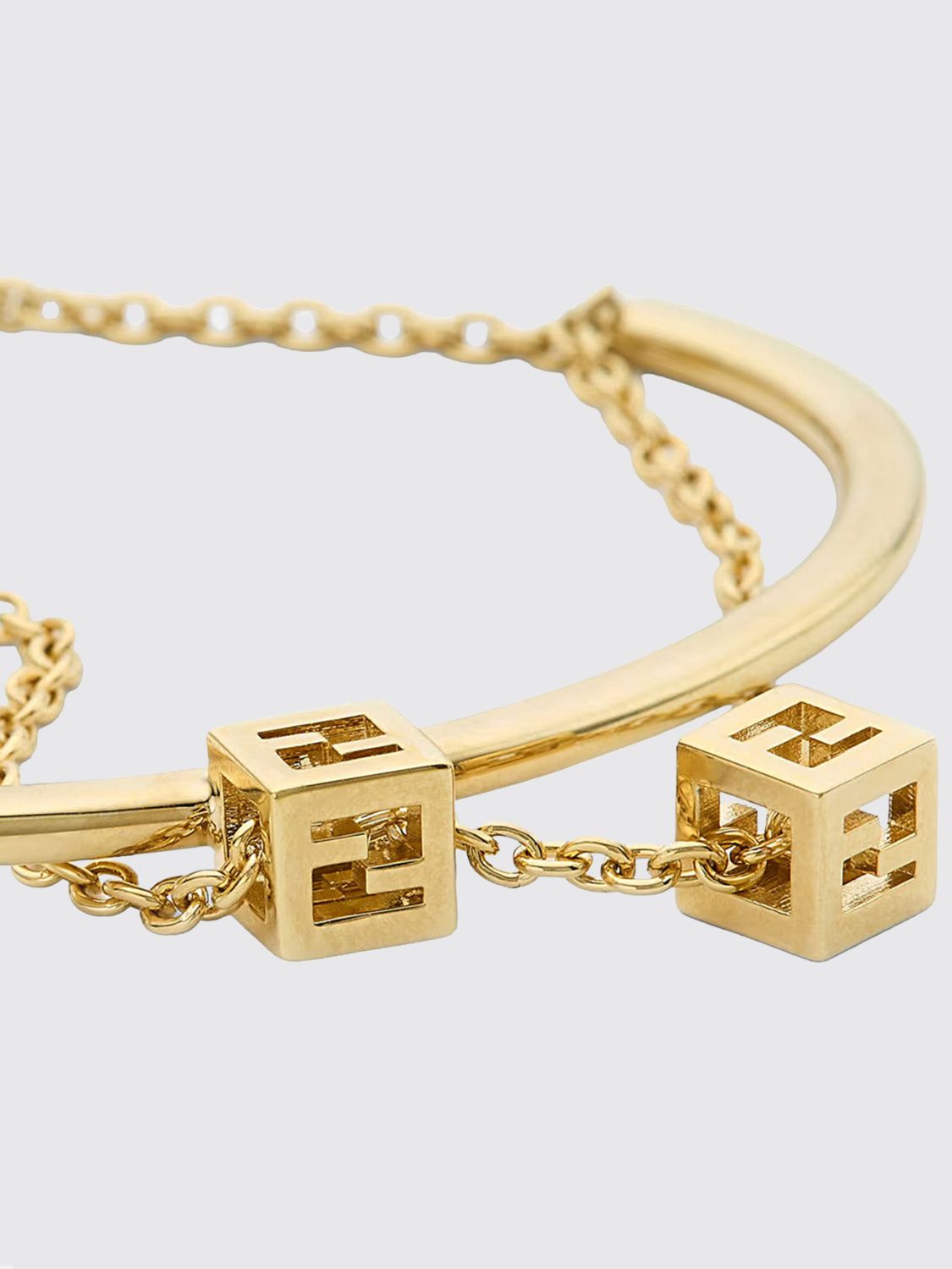 faces gold-tone bronze bracelet with ff monogram detail