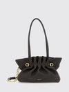 soft draped nappa leather shoulder bag with double handle