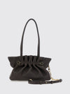 soft draped nappa leather shoulder bag with double handle