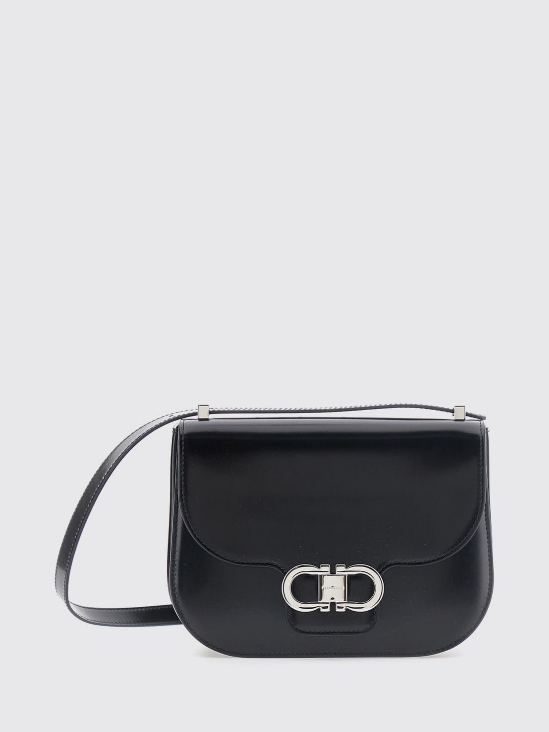 FERRAGAMO OS double gancini mini calfskin crossbody bag