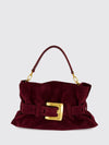 anthem ruched suede calfskin shoulder bag with buckle detail