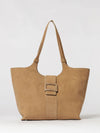 belle vivier suede sheepskin tote bag with double handle