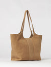 belle vivier suede sheepskin tote bag with double handle
