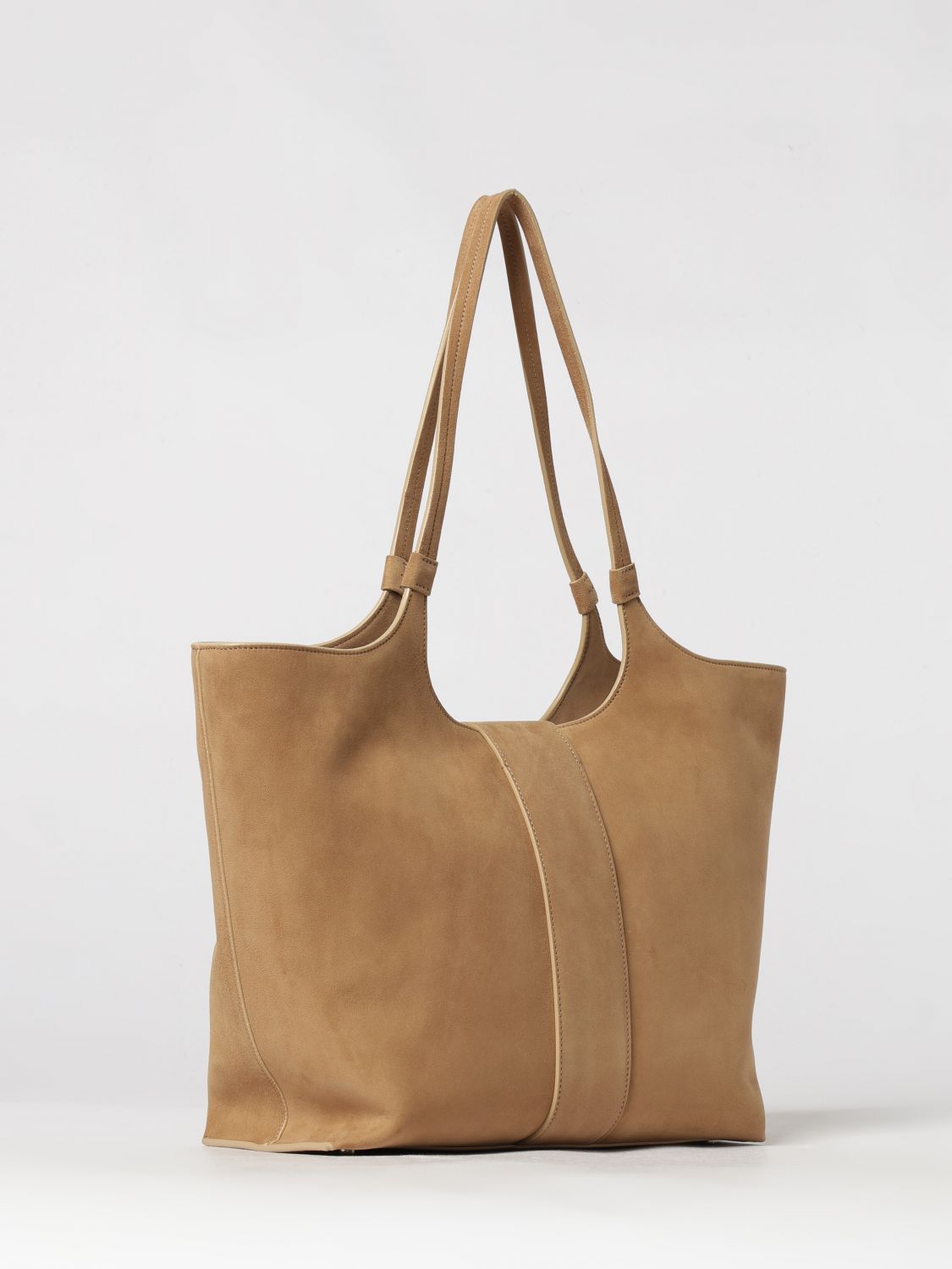 belle vivier suede sheepskin tote bag with double handle