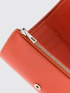 pebble tri-fold wallet in calf leather with metal logo