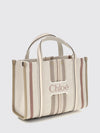 woody loop chloé multicoloured stripe canvas handbag with embroidered logo