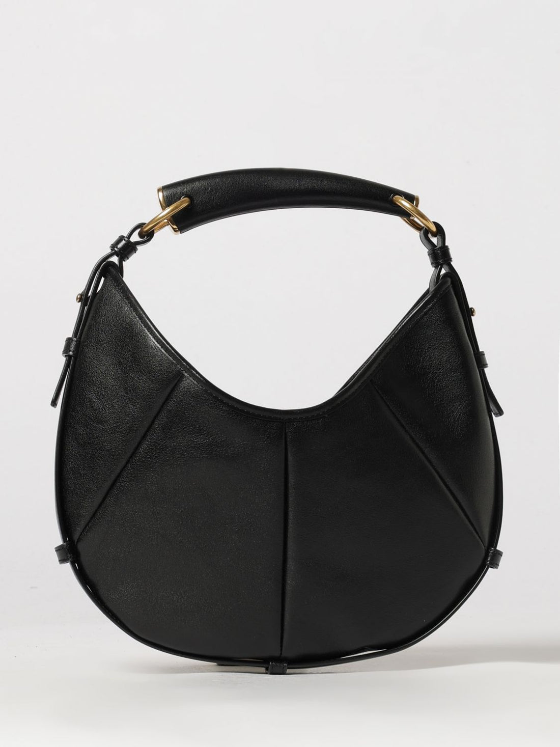 SAINT LAURENT OS mombasa small calfskin leather hobo bag with flat handle