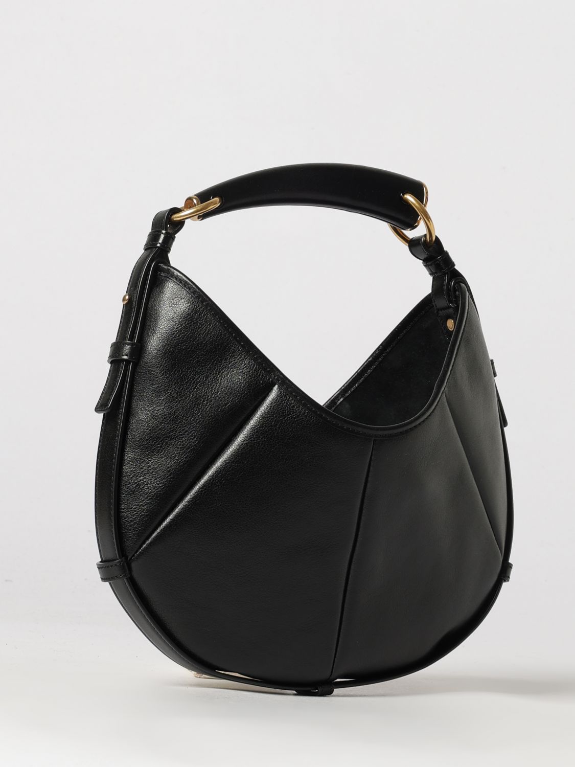 mombasa small calfskin leather hobo bag with flat handle