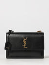 sunset medium leather shoulder bag with ysl monogram