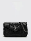 small puffer shoulder bag in matelassé leather with ysl logo