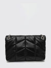 small puffer shoulder bag in matelassé leather with ysl logo