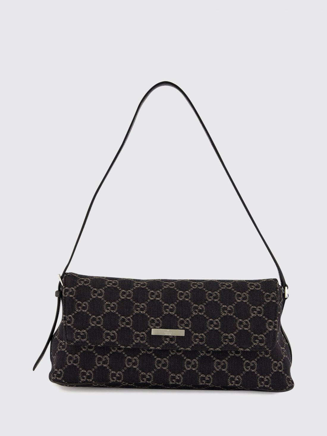 GUCCI OS madison denim shoulder bag with gg monogram and adjustable handle