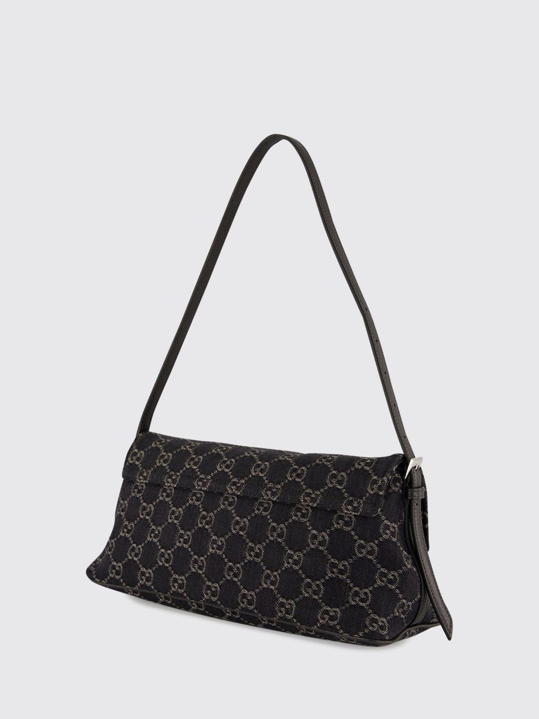 GUCCI OS madison denim shoulder bag with gg monogram and adjustable handle
