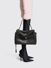 large rodeo shoulder bag in calfskin with turn-lock closure