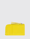 peekaboo calfskin leather card holder with zip and logo