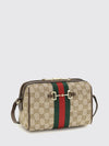 horsebit mini crossbody bag in gg supreme fabric and web stripe