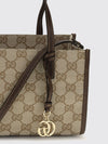 mini bag in gg supreme fabric with double handle and shoulder strap