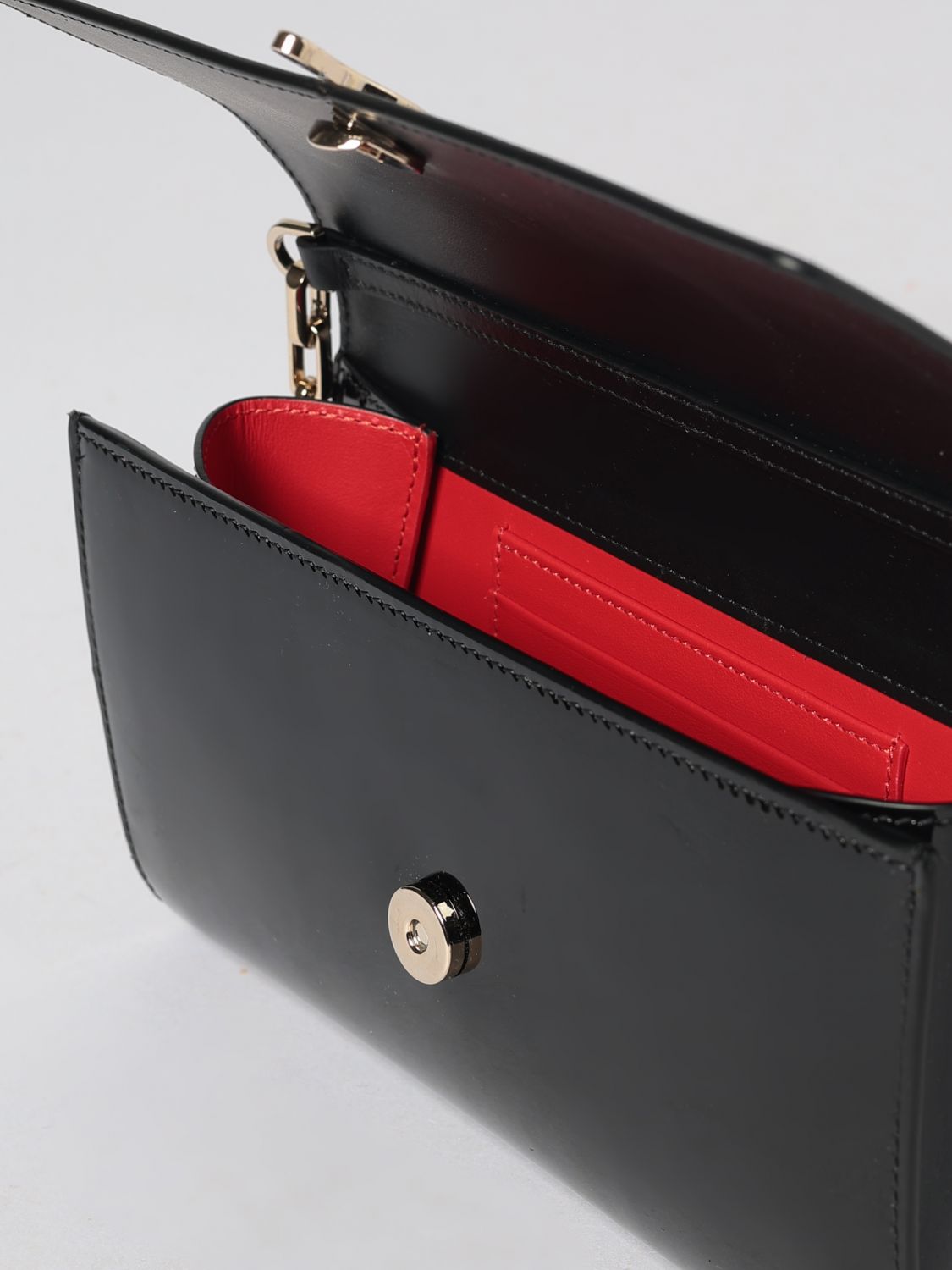 bettina patent leather wallet on chain mini bag