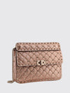 rockstud spike matelassé leather bag with chain strap