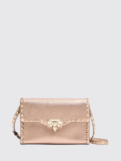 rockstud mini crossbody bag in grained calfskin